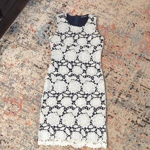 Karl Lagerfeld White Lace Overlay Dress
